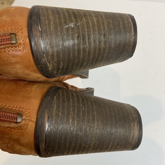 Free People Carerra Bootie 8.5 Tan Leather Woven Boho Festival Coastal Cowgirl - Picture 6 of 16